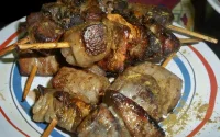Brochettes de foie de mouton ou boulfaf